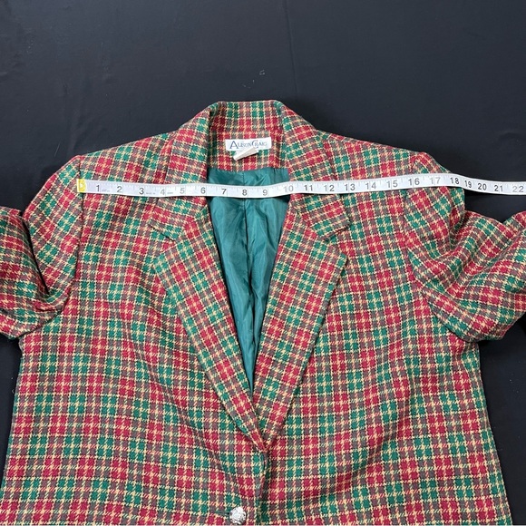 Vintage 90s Plaid Tartan oversized blazer size L - Picture 2 of 5